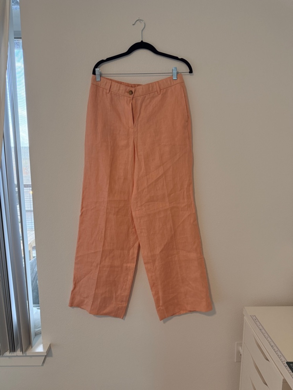 J. Crew Pink Linen Wide-Leg Pants Women’s Size M
